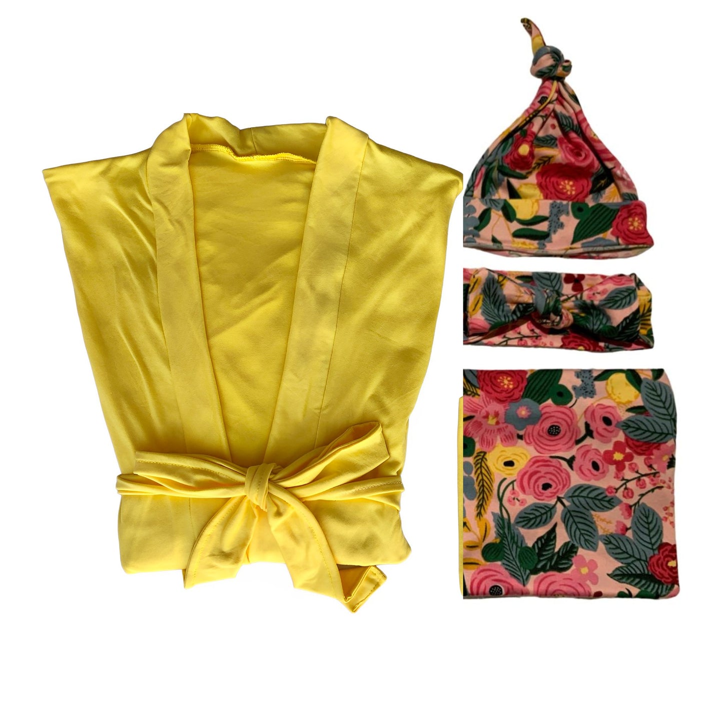 SET AMARILLO Y FLORAL