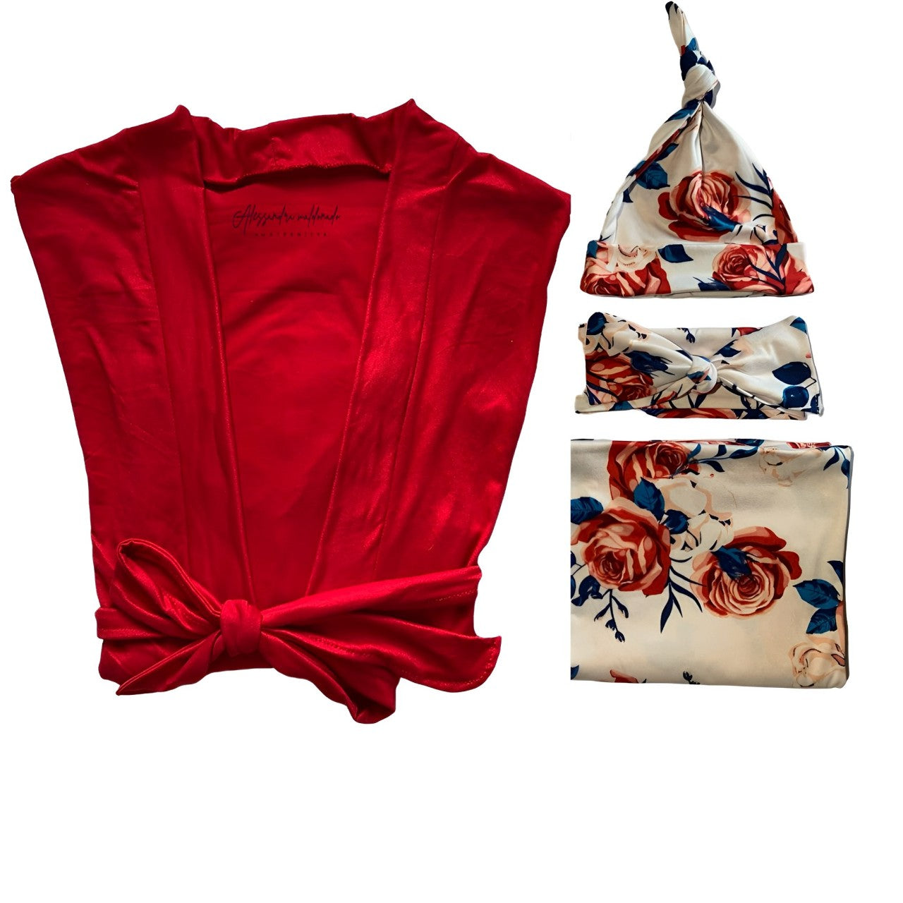 SET ROJO FLORAL